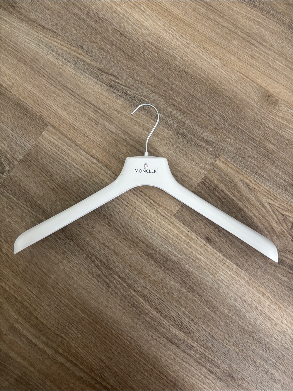 Moncler White Branded Acrylic Hanger with Logo